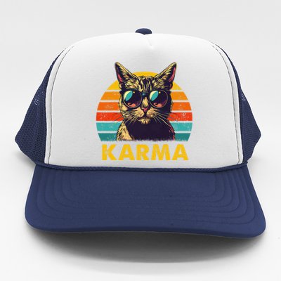 Vintage Cat Music Gifts Karma Trucker Hat