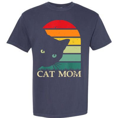 Vintage Cat Mom For WomenFunny Cat Mom Mother Garment-Dyed Heavyweight T-Shirt