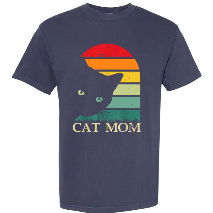 Vintage Cat Mom For WomenFunny Cat Mom Mother Garment-Dyed Heavyweight T-Shirt