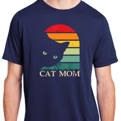 Vintage Cat Mom For WomenFunny Cat Mom Mother Adult ChromaSoft Performance T-Shirt