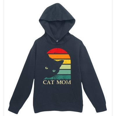 Vintage Cat Mom For WomenFunny Cat Mom Mother Urban Pullover Hoodie