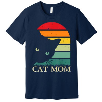 Vintage Cat Mom For WomenFunny Cat Mom Mother Premium T-Shirt