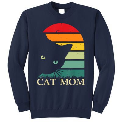 Vintage Cat Mom For WomenFunny Cat Mom Mother Tall Sweatshirt