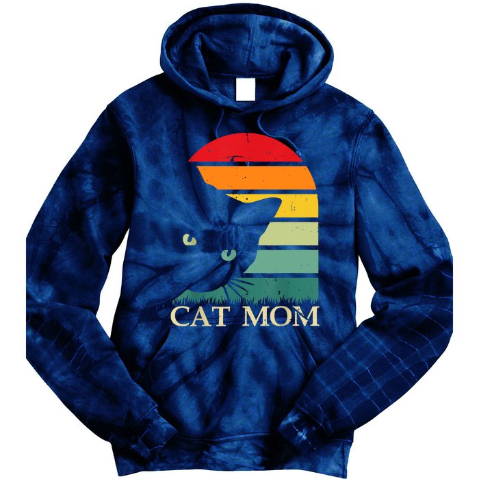 Vintage Cat Mom For WomenFunny Cat Mom Mother Tie Dye Hoodie