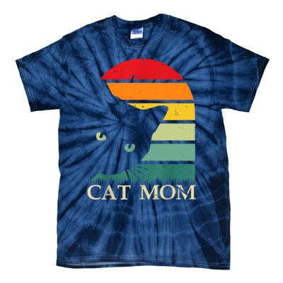 Vintage Cat Mom For WomenFunny Cat Mom Mother Tie-Dye T-Shirt