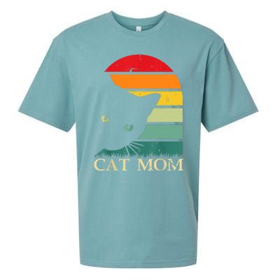 Vintage Cat Mom For WomenFunny Cat Mom Mother Sueded Cloud Jersey T-Shirt