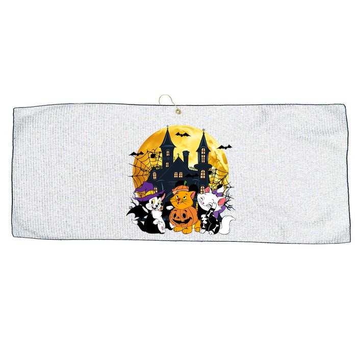 Vintage Cat Movie Marie Oliver Figaro Halloween Pumpkin Large Microfiber Waffle Golf Towel