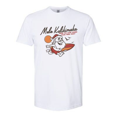 Vintage Cute Mele Kalikimaka Christmas Santa Surfing Costume Softstyle® CVC T-Shirt