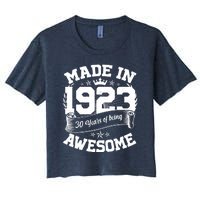 Vintage Crown Made In 1923 100 Years Of Being Awesome Women's Crop Top Tee