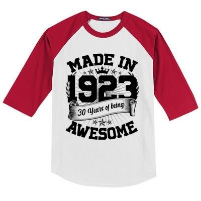 Vintage Crown Made In 1923 100 Years Of Being Awesome Kids Colorblock Raglan Jersey