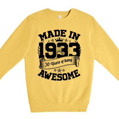 Vintage Crown Made In 1933 90 Years Of Being Awesome Premium Crewneck Sweatshirt