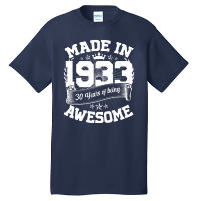 Vintage Crown Made In 1933 90 Years Of Being Awesome Tall T-Shirt