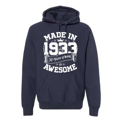 Vintage Crown Made In 1933 90 Years Of Being Awesome Premium Hoodie