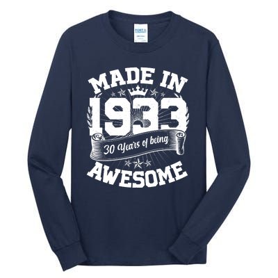 Vintage Crown Made In 1933 90 Years Of Being Awesome Tall Long Sleeve T-Shirt