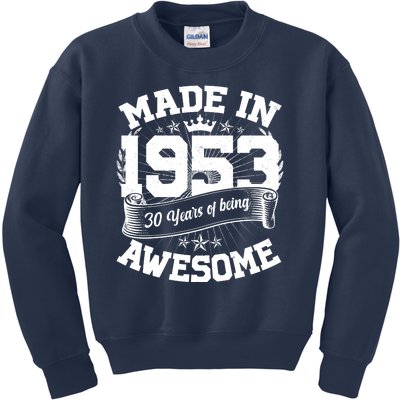 Vintage Crown Made In 1953 70 Years Of Being Awesome Kids Sweatshirt