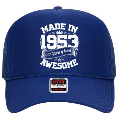 Vintage Crown Made In 1953 70 Years Of Being Awesome High Crown Mesh Back Trucker Hat