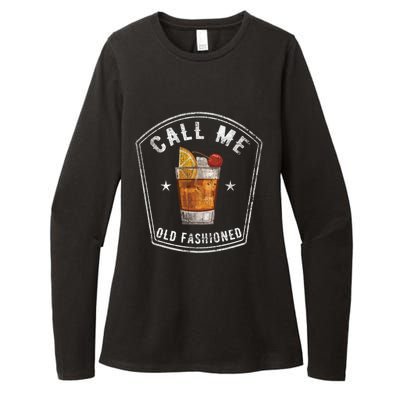 Vintage Call Me Old Fashioned Whiskey Funny Print Cool Gift Womens CVC Long Sleeve Shirt