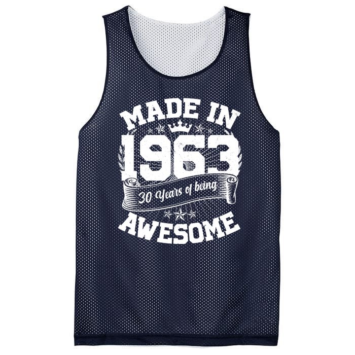 Vintage Crown Made In 1963 60 Years Of Being Awesome Mesh Reversible Basketball Jersey Tank