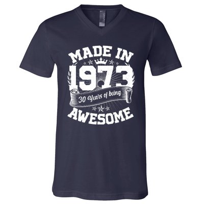 Vintage Crown Made In 1973 50 Years Of Being Awesome V-Neck T-Shirt