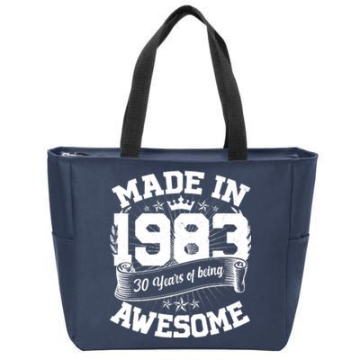 Vintage Crown Made In 1983 40 Years Of Being Awesome Zip Tote Bag