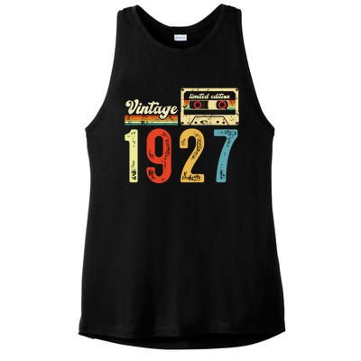 Vintage Cassette Made In 1927 Birthday Ladies PosiCharge Tri-Blend Wicking Tank