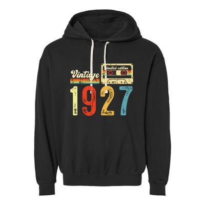 Vintage Cassette Made In 1927 Birthday Garment-Dyed Fleece Hoodie