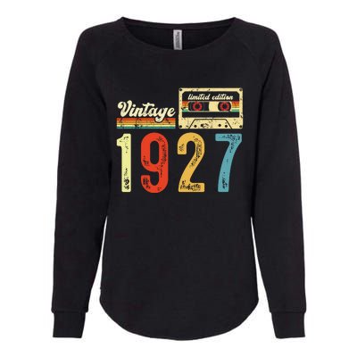 Vintage Cassette Made In 1927 Birthday Womens California Wash Sweatshirt