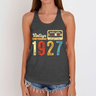 Vintage Cassette Made In 1927 Birthday Women's Knotted Racerback Tank