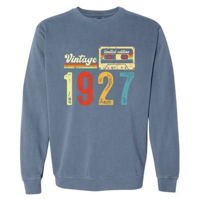 Vintage Cassette Made In 1927 Birthday Garment-Dyed Sweatshirt