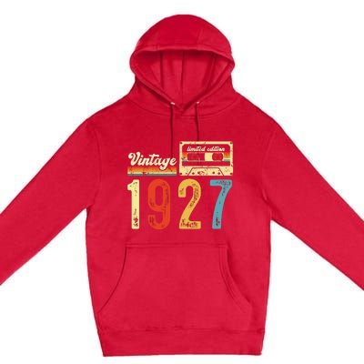 Vintage Cassette Made In 1927 Birthday Premium Pullover Hoodie