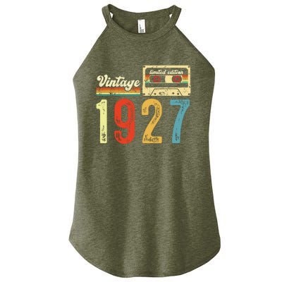 Vintage Cassette Made In 1927 Birthday Women's Perfect Tri Rocker Tank