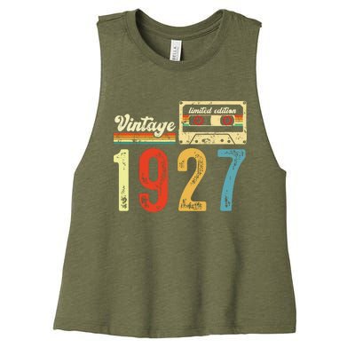 Vintage Cassette Made In 1927 Birthday Women's Racerback Cropped Tank