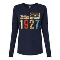 Vintage Cassette Made In 1927 Birthday Womens Cotton Relaxed Long Sleeve T-Shirt