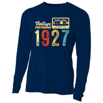 Vintage Cassette Made In 1927 Birthday Cooling Performance Long Sleeve Crew