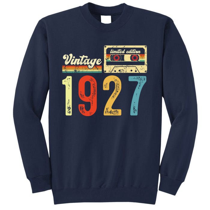 Vintage Cassette Made In 1927 Birthday Tall Sweatshirt