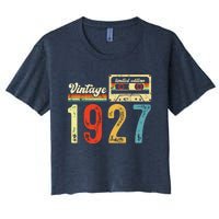 Vintage Cassette Made In 1927 Birthday Women's Crop Top Tee