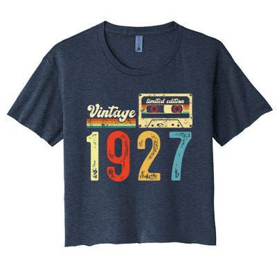 Vintage Cassette Made In 1927 Birthday Women's Crop Top Tee