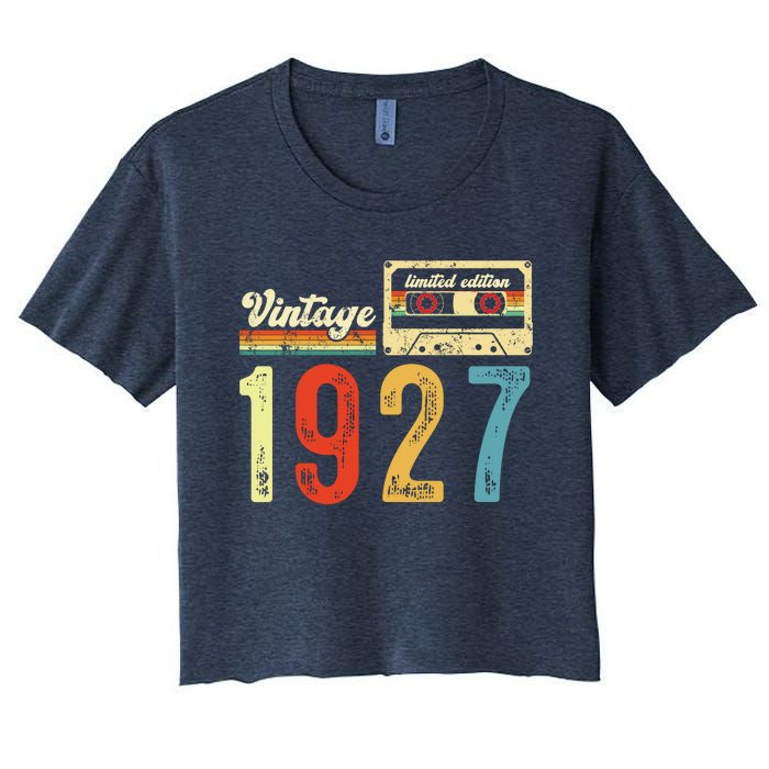 Vintage Cassette Made In 1927 Birthday Women's Crop Top Tee