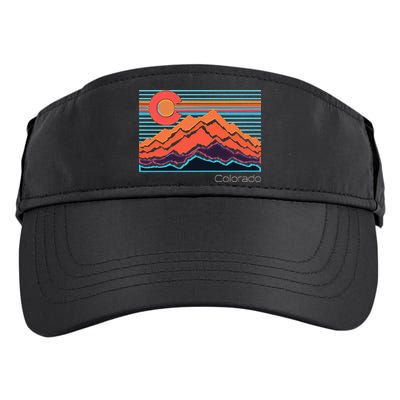 Vintage Colorado Mountain Landscape And Flag Adult Drive Performance Visor