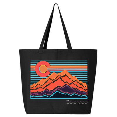 Vintage Colorado Mountain Landscape And Flag 25L Jumbo Tote