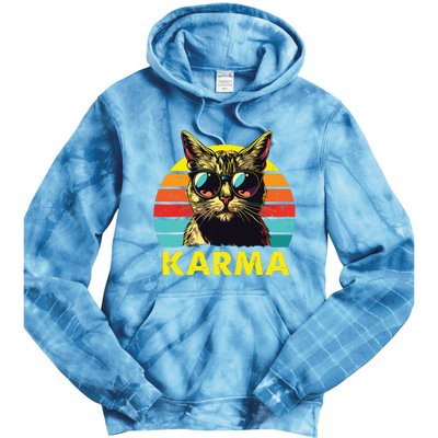 Vintage Cat Music Gifts For Girl Women Karma Tie Dye Hoodie