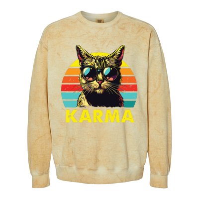 Vintage Cat Music Gifts For Girl Women Karma Colorblast Crewneck Sweatshirt