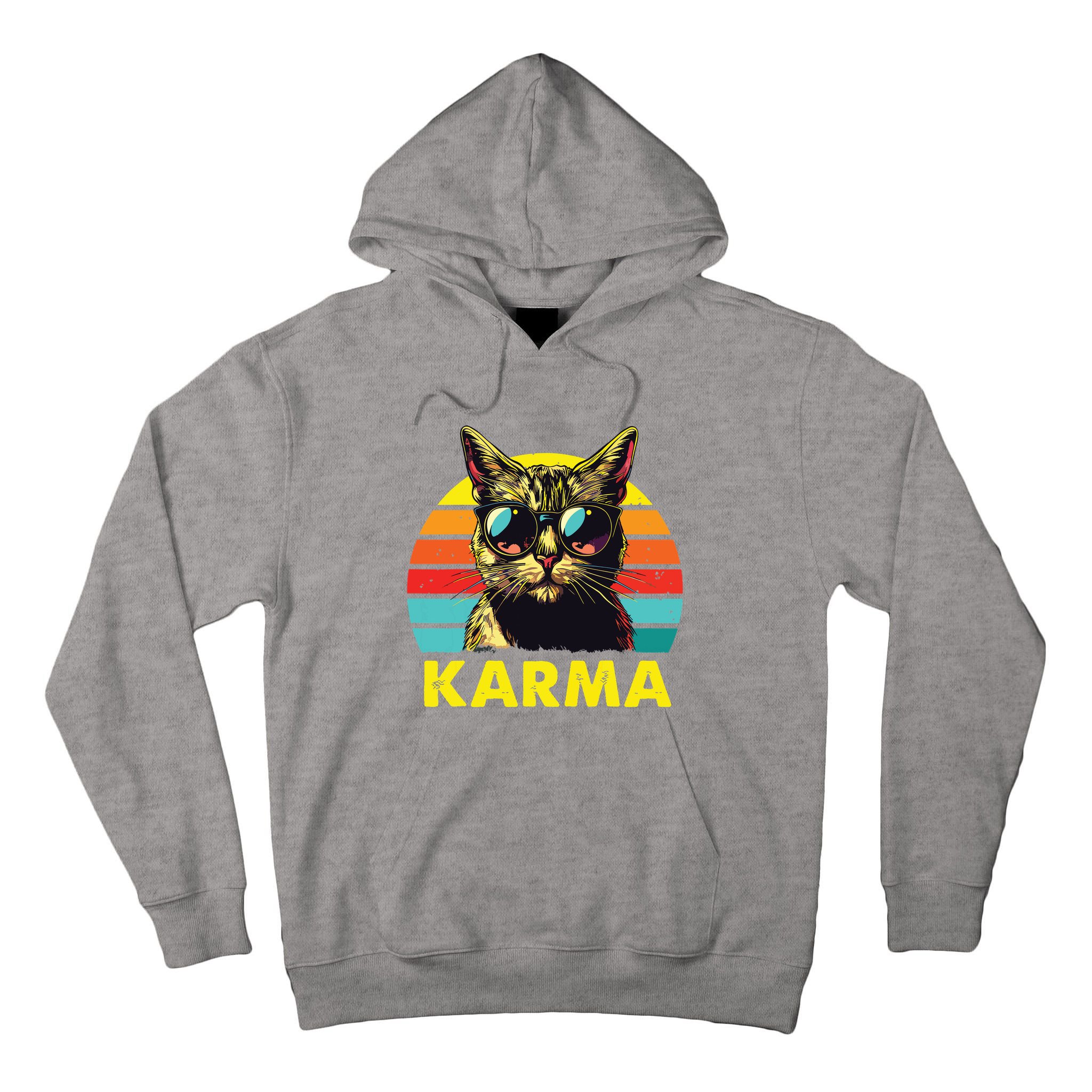 Vintage Cat Music Gifts For Girl Women Karma Tall Hoodie