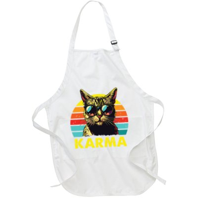 Vintage Cat Music Gifts For Girl Women Karma Apron