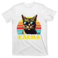 Vintage Cat Music Gifts For Girl Women Karma T-Shirt