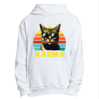 Vintage Cat Music Gifts For Girl Women Karma Urban Pullover Hoodie