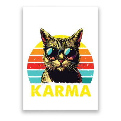 Vintage Cat Music Gifts For Girl Women Karma Poster