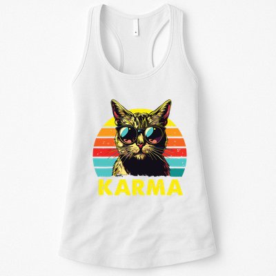 Vintage Cat Music Gifts For Girl Women Karma Womens Tank Top