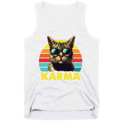 Vintage Cat Music Gifts For Girl Women Karma Tank Top