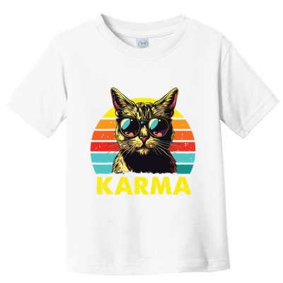 Vintage Cat Music Gifts For Girl Women Karma Toddler T-Shirt